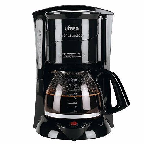 Ufesa 50 CG7231 - Cafetières compte-gouttes, 800 W, capacité 10 tasses, couleur noir